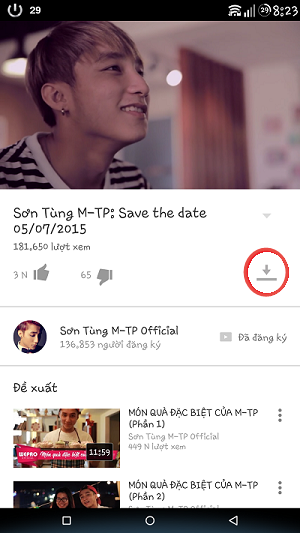 Hướng dẫn cách tải video từ Youtube về điện thoại Android.