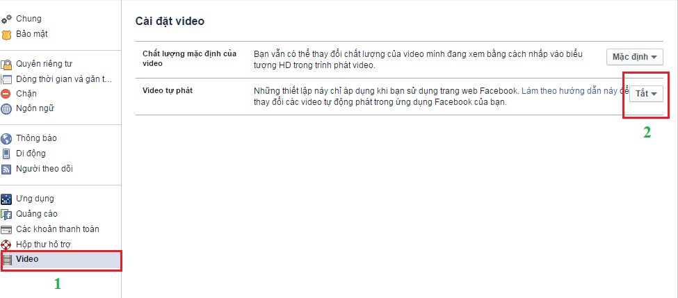 Hướng dẫn tắt tính năng tự động chạy video ở Facebook.
