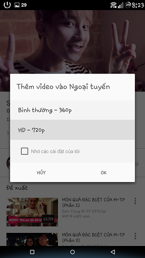 Hướng dẫn cách tải video từ Youtube về điện thoại Android.