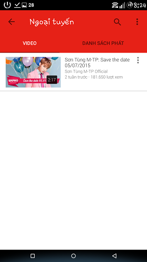 Hướng dẫn cách tải video từ Youtube về điện thoại Android.
