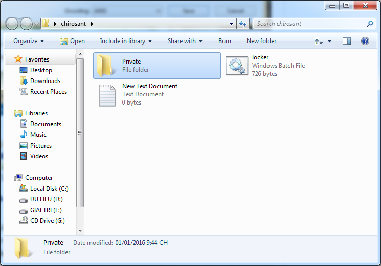 Cách đặt mật khẩu thư mục không cần dùng phần mềm.