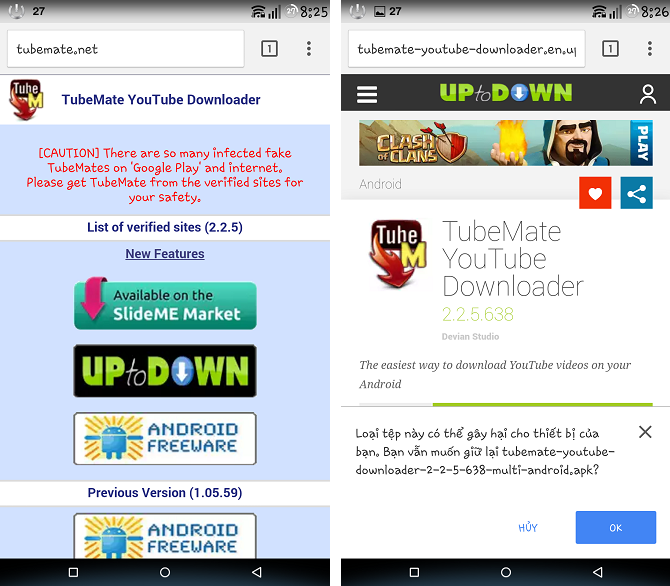 Hướng dẫn cách tải video từ Youtube về điện thoại Android.