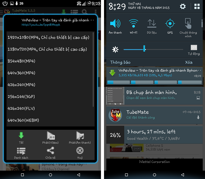 Hướng dẫn cách tải video từ Youtube về điện thoại Android.