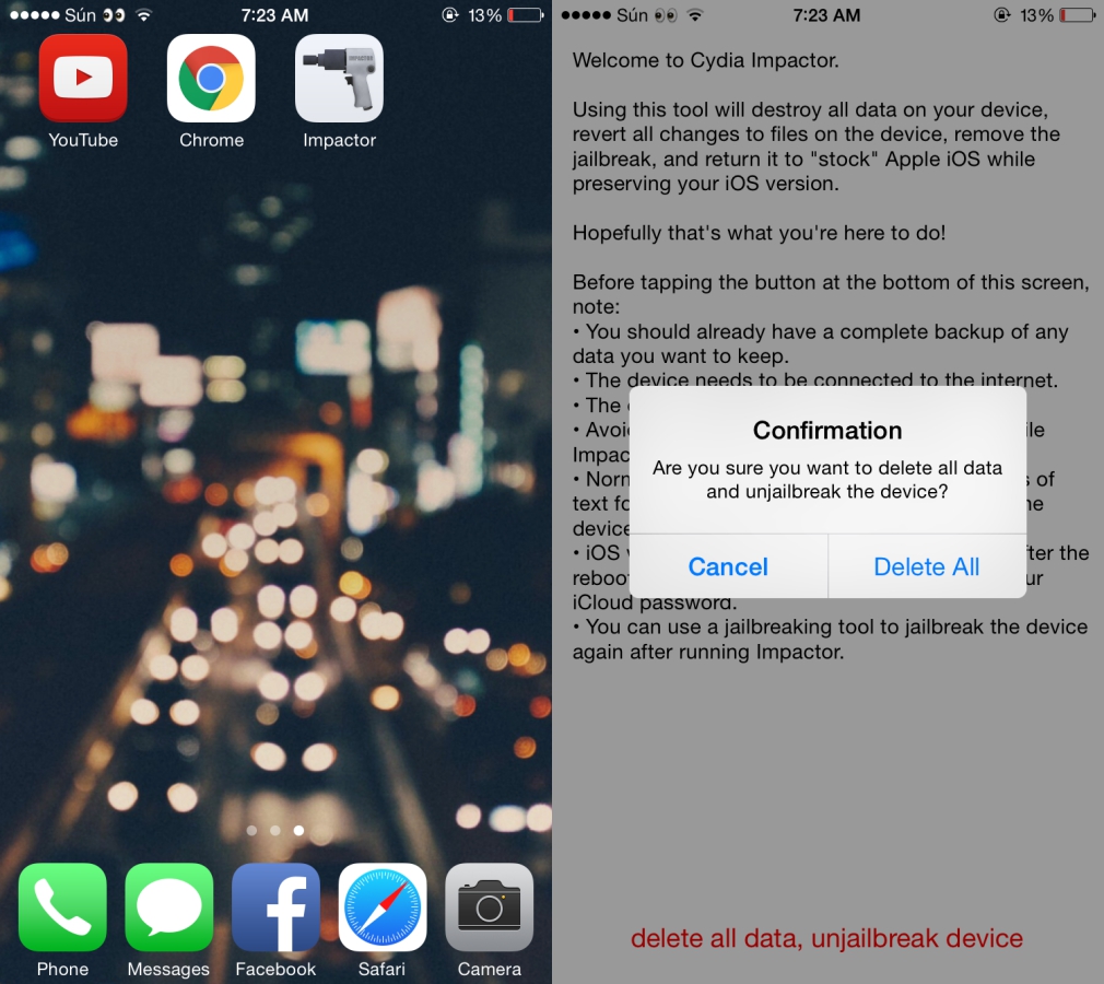 Thủ thuật gỡ bỏ hoàn toàn jailbreak nhưng vẫn giữ nguyên phiên bản iOS