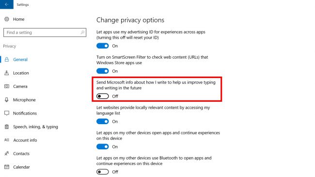 Disable Keylogger Windows 10