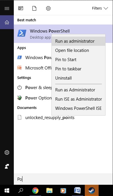 Khởi động Windows PowerSell