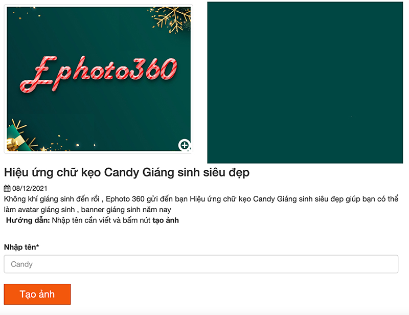 hiệu ứng chữ candy 