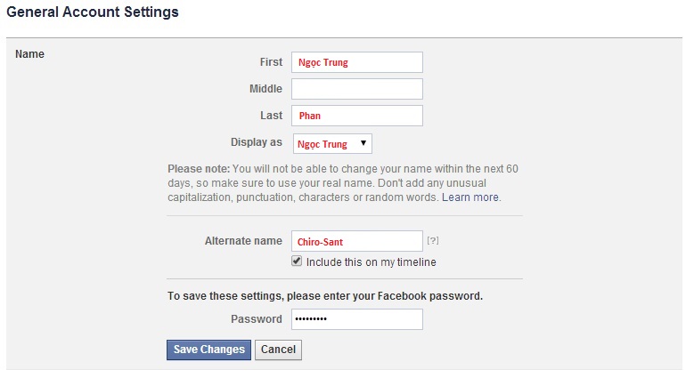 Hướng dẫn cách đổi tên tài khoản facebook quá 5 lần