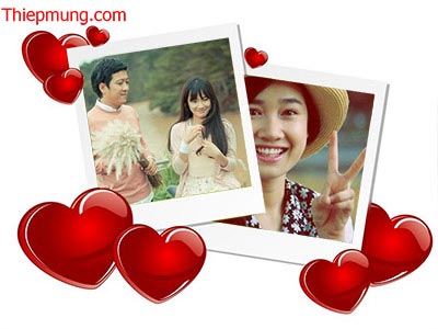 Cách in hình, ghép ảnh đôi vào khung ảnh trái tim đẹp